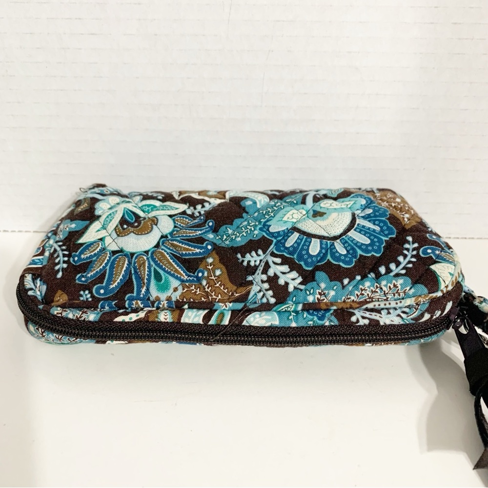 Vera Bradley Java Blue Pattern Quilted Wristlet Wallet / Cosmetic Makeup Bag - Picture 8 of 12